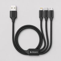 Дата-кабель 3 в 1: micro USB, USB-C, Ligthning, алюминий, 1.2м