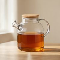 Стеклянный чайник с бамбуковой крышкой «Sencha M»