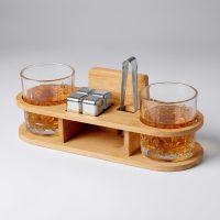 Набор для виски на бамбуковой подставке «Boulevardier»