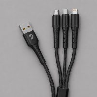 Дата-кабель Armor 3 в 1: micro USB, USB-C, Ligthning, 1.2м